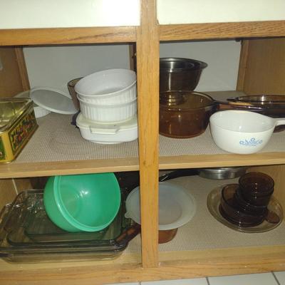 Large Collection of Kitchen Ware- Dinnerware, Bake Ware, Storage Containers, Pots, Pans, etc.