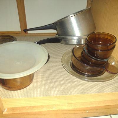 Large Collection of Kitchen Ware- Dinnerware, Bake Ware, Storage Containers, Pots, Pans, etc.