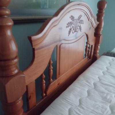 Quality Solid Wood Knotted Pine Bed Frame Headboard, Footboard, and Rails (No mattresses)