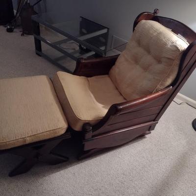 Original Boone Trail Collection by Royal Maxwell Solid Wood Rocker Chair with Ottoman