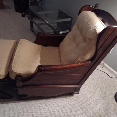Original Boone Trail Collection by Royal Maxwell Solid Wood Rocker Chair with Ottoman