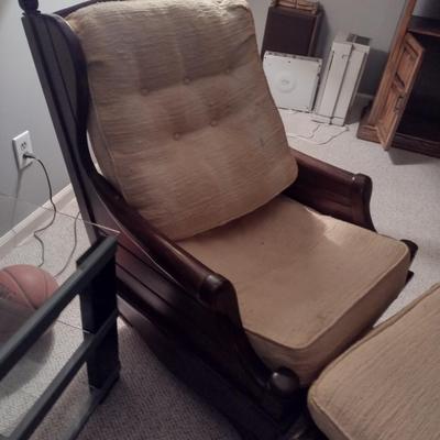 Original Boone Trail Collection by Royal Maxwell Solid Wood Rocker Chair with Ottoman