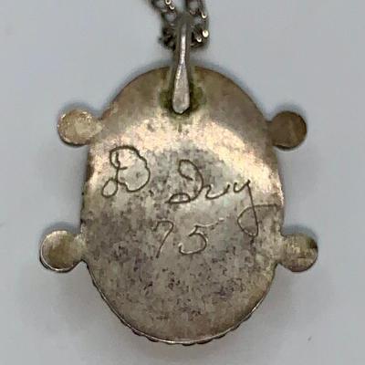 Native American Pawn Silver and Poppy Jasper Necklace and Ring Set