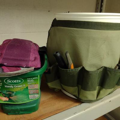 Tool Bucket Caddy Pouch and Scotts Handy Spreader
