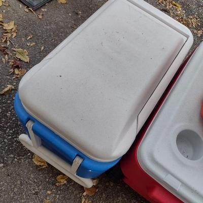 Set of Three Coolers Coleman and Igloo Brands