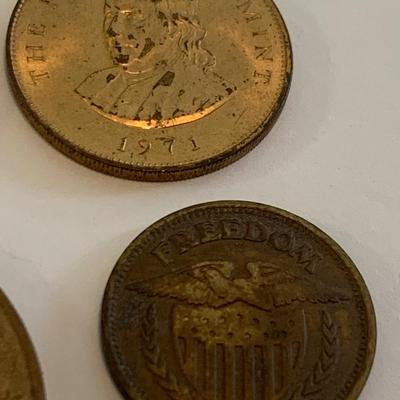 Vintage Token & Commemorative Coins Lot Franklin Mint & more