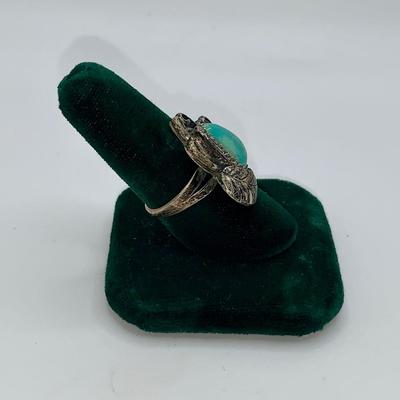Native American Pawn Silver and Turquoise Ring
