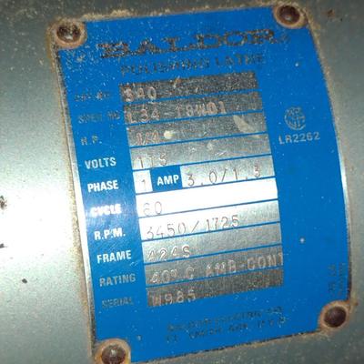 Baldor 8 Inch Double Wheel Bench Grinder- Untested