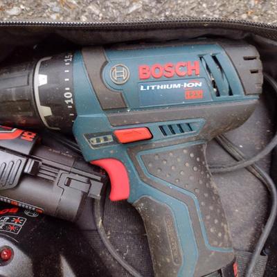 Bosch 12 Volt Drill- Battery Powered- Two Batteries, Charger, Carry Case