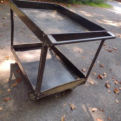 Two Tier Metal Rolling Cart- 450 lb Capacity
