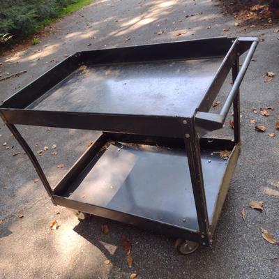 Two Tier Metal Rolling Cart- 450 lb Capacity