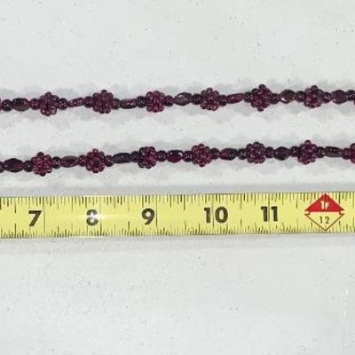 Genuine Garnet Cluster Necklace - 20”