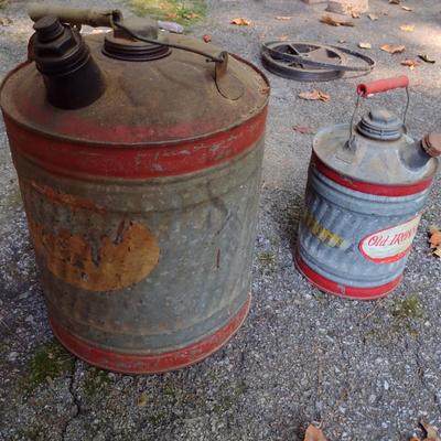 Pair of Galvanized Fuel Cans