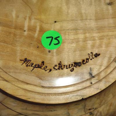Large, Turned Wooden Bowl by Bobby Phillips-Maple and Chrysocolla (#75)