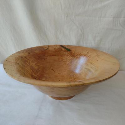 Large, Turned Wooden Bowl by Bobby Phillips-Maple and Chrysocolla (#75)