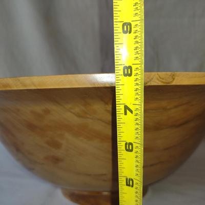 Large, Turned Wooden Bowl by Bobby Phillips-Maple and Chrysocolla (#75)