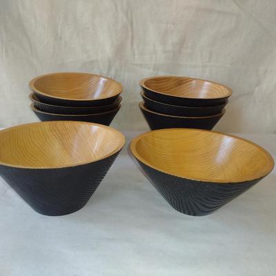 Set of Eight Turned Wooden Bowls by Bobby Phillips-Ash (#77)
