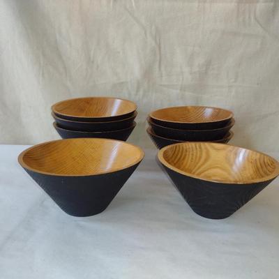 Set of Eight Turned Wooden Bowls by Bobby Phillips-Ash (#78)