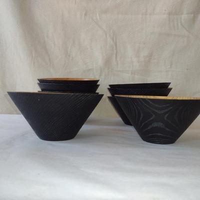 Set of Eight Turned Wooden Bowls by Bobby Phillips-Ash (#78)