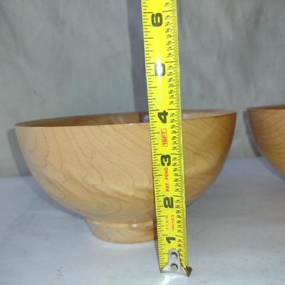 Pair of Turned Wooden Bowls by Bobby Phillips-Maple (#79)