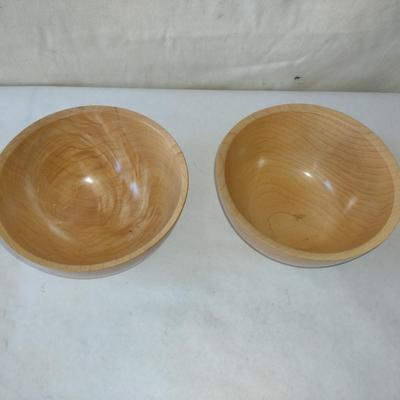 Pair of Turned Wooden Bowls by Bobby Phillips-Maple (#79)