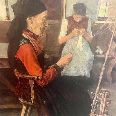 Large Oil on Canvas Painting: Reims Cathedral by Wilhelm Leibl.