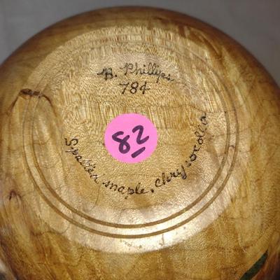 Turned Wooden Vase by Bobby Phillips- Spalted Maple and Chrysocolla (#82)