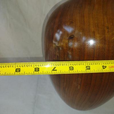 Large, Turned Wooden Vase with Reticulated Gecko Design by Bobby Phillips- Walnut (#83)