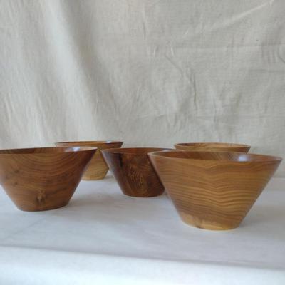 Set of Five Turned Wooden Bowls by Bobby Phillips- Butternut (#84)