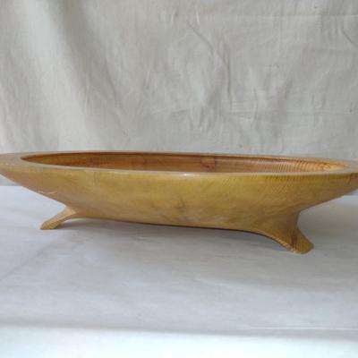 Large, Turned Wooden Footed Bowl by Bobby Phillips- Ash (#85)