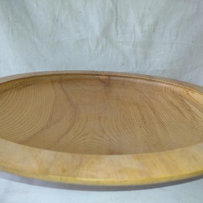 Large, Turned Wooden Footed Bowl by Bobby Phillips- Ash (#85)