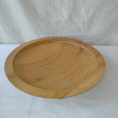 Large, Turned Wooden Footed Bowl by Bobby Phillips- Ash (#85)