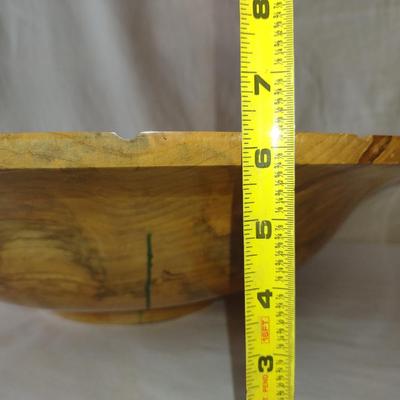 Large, Turned Wooden Bowl by Bobby Phillips-Maple and Chrysocolla (#86)