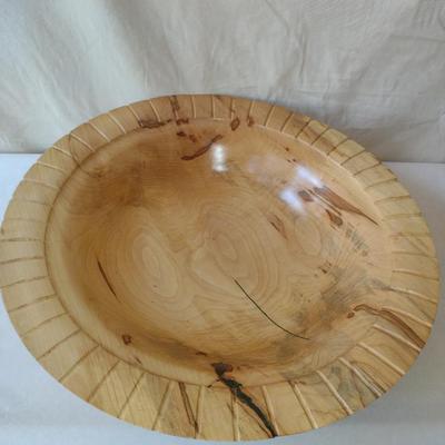 Large, Turned Wooden Bowl by Bobby Phillips-Maple and Chrysocolla (#86)