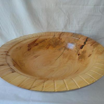 Large, Turned Wooden Bowl by Bobby Phillips-Maple and Chrysocolla (#86)