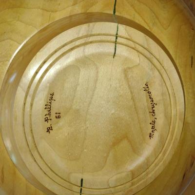 Large, Turned Wooden Bowl by Bobby Phillips-Maple and Chrysocolla (#86)