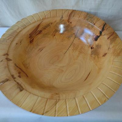 Large, Turned Wooden Bowl by Bobby Phillips-Maple and Chrysocolla (#86)