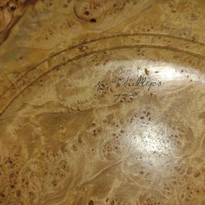 Large, Turned Wooden Double Bowl by Bobby Phillips-Maple Burl (#87)