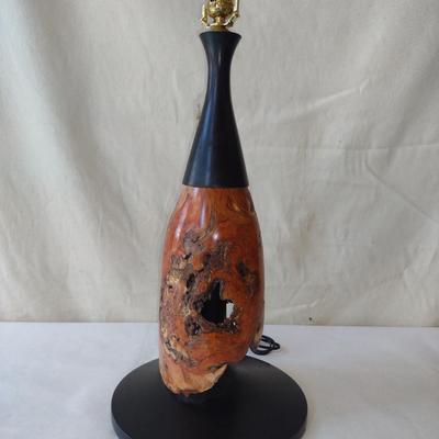 Turned Wooden Lamp by Bobby Phillips-Cherry Burl and Ebonized Basswood (#88)
