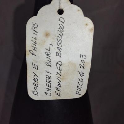 Turned Wooden Lamp by Bobby Phillips-Cherry Burl and Ebonized Basswood (#88)