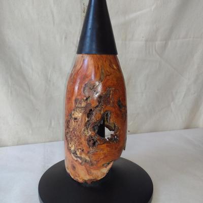 Turned Wooden Lamp by Bobby Phillips-Cherry Burl and Ebonized Basswood (#88)