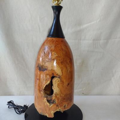 Turned Wooden Lamp by Bobby Phillips-Cherry Burl and Ebonized Basswood (#89)