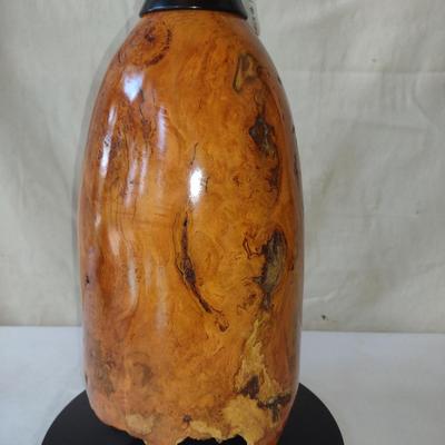 Turned Wooden Lamp by Bobby Phillips-Cherry Burl and Ebonized Basswood (#89)