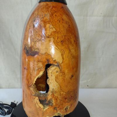 Turned Wooden Lamp by Bobby Phillips-Cherry Burl and Ebonized Basswood (#89)