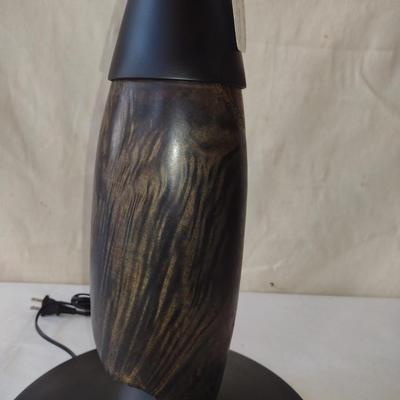 Turned Wooden Lamp by Bobby Phillips-Maple Burl Dyed Black and Ebonized Basswood (#90)