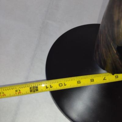 Turned Wooden Lamp by Bobby Phillips-Maple Burl Dyed Black and Ebonized Basswood (#90)