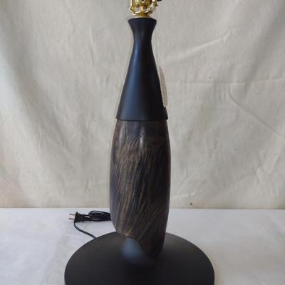 Turned Wooden Lamp by Bobby Phillips-Maple Burl Dyed Black and Ebonized Basswood (#90)