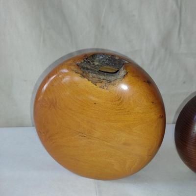Pair of Turned Wooden Pieces by Bobby Phillips- (#91)