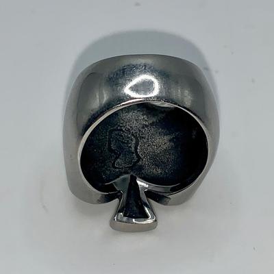 Vintage Biker Ring - Skull & Cross Bones in Ace of Spades