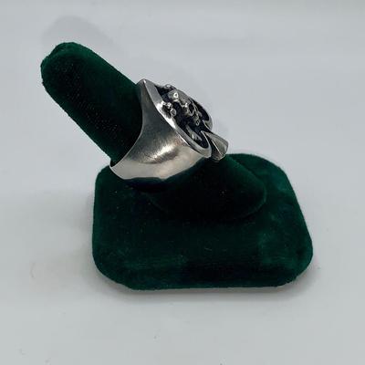 Vintage Biker Ring - Skull & Cross Bones in Ace of Spades